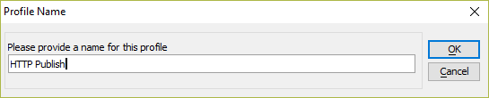 Name the HTTP publishing profile.
